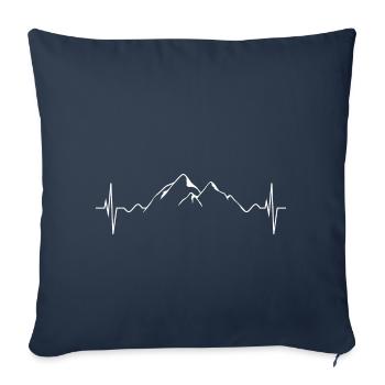 Mountain Heartbeat - Funny Mountain Lovers Cadeau - Housse de coussin décorative 45 x 45 cm - bleu marine - Devant