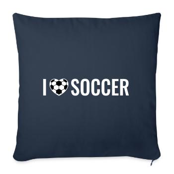 Soccer Soccer Player Soccer Team I Love - Sofa pillowcase 17,3'' x 17,3'' (45 x 45 cm) - navy - Front