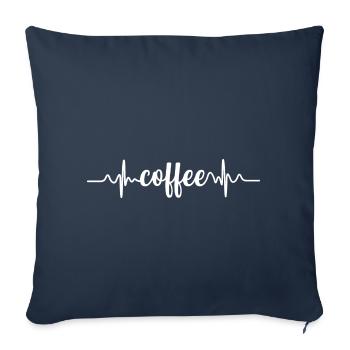 Coffee Heartbeat Design pour les amateurs de café - Housse de coussin décorative 45 x 45 cm - bleu marine - Devant