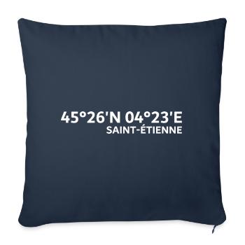 Saint-Étienne Coordinates - Sofa pillowcase 17,3'' x 17,3'' (45 x 45 cm) - navy - Front