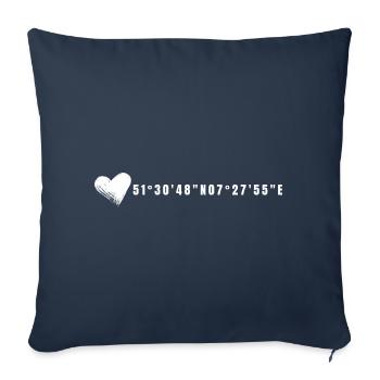 Dortmund Heart coordinates - Sofa pillowcase 17,3'' x 17,3'' (45 x 45 cm) - navy - Front