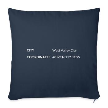 West Valley City, Utah, USA coordinates - Sofa pillowcase 17,3'' x 17,3'' (45 x 45 cm) - navy - Front