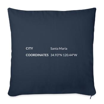 les coordonnées de Santa Maria, Californie, États-Unis - Housse de coussin décorative 45 x 45 cm - bleu marine - Devant