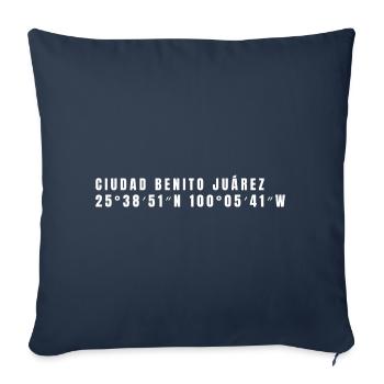 Nuevo León, Mexico Coordinates - Sofa pillowcase 17,3'' x 17,3'' (45 x 45 cm) - navy - Front