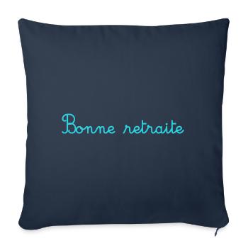 RETRAITE. RETRAITE. RETRAITEE. RETRAITE - Housse de coussin décorative 45 x 45 cm - bleu marine - Devant