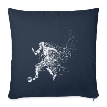 Künstlerische Silhouette des Fußball-Spielers. Fußball-Fan - Sofakissenbezug 45 x 45 cm - Navy - Vorne