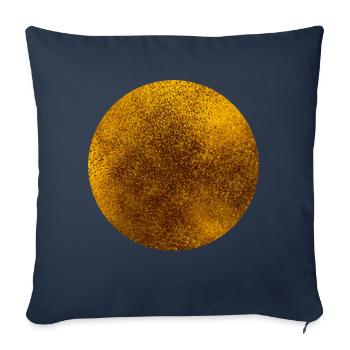 CIRCLES CIRCLES GOLD 1 - Sofa pillowcase 17,3'' x 17,3'' (45 x 45 cm) - navy - Front
