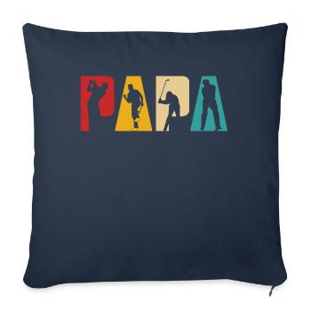 Papa de golf - Housse de coussin décorative 45 x 45 cm - bleu marine - Devant