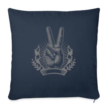 Peace Peace Sign Mouvement de la paix Hippie - Housse de coussin décorative 45 x 45 cm - bleu marine - Devant