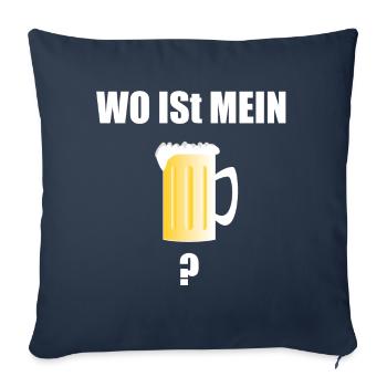 Où est ma bière ? Party Malle - Housse de coussin décorative 45 x 45 cm - bleu marine - Devant