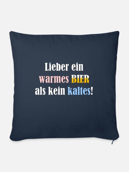Warmes Bier - Sofakissenbezug 45 x 45 cm - Navy