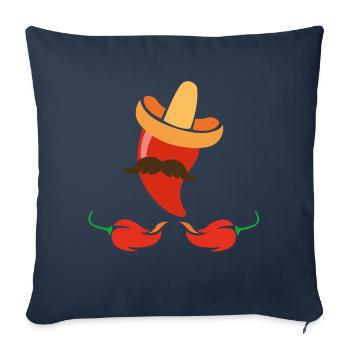 mexikanischer hut mit chillischoten - Sofakissenbezug 45 x 45 cm - Navy - Vorne