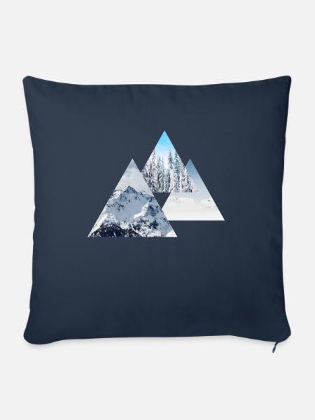 Winter Freezing Time - Snow Mountain - Sofakissenbezug 45 x 45 cm - Navy