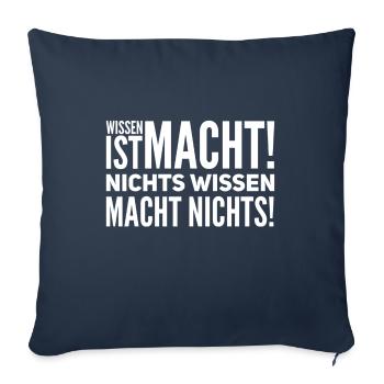 Wissen ist Macht - Sofakissenbezug 45 x 45 cm - Navy - Vorne