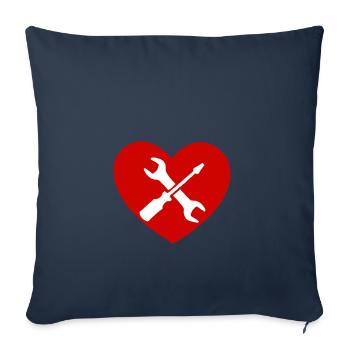 Tournevis outil cadeau artisan voiture voiture - Housse de coussin décorative 45 x 45 cm - bleu marine - Devant