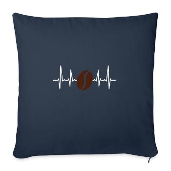 Café Battement de Coeur Café Coffee Café Café - Housse de coussin décorative 45 x 45 cm - bleu marine - Devant