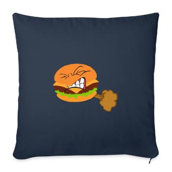 Burger fast food farting farts flatulence gift - Sofa pillowcase 17,3'' x 17,3'' (45 x 45 cm) - navy - Front