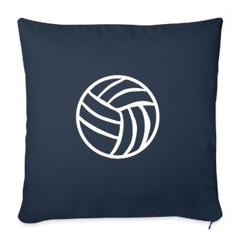 Volleyball de plage cadeau balle volleyball balle - Housse de coussin décorative 45 x 45 cm - bleu marine - Devant