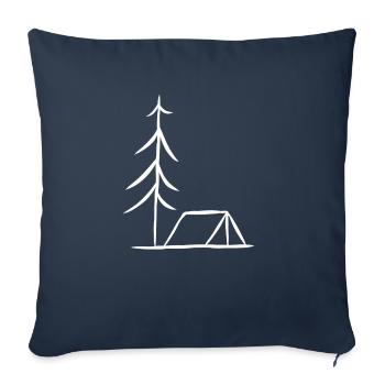 Tentes tentes Sapin forêt de tentes cadeau - Housse de coussin décorative 45 x 45 cm - bleu marine - Devant