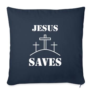 Jésus, Jésus, Jésus chrétien chrétien chrétien chrétien - Housse de coussin décorative 45 x 45 cm - bleu marine - Devant