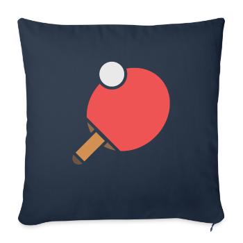 Tennis de table raquettes de tennis de table balle de tennis de table - Housse de coussin décorative 45 x 45 cm - bleu marine - Devant