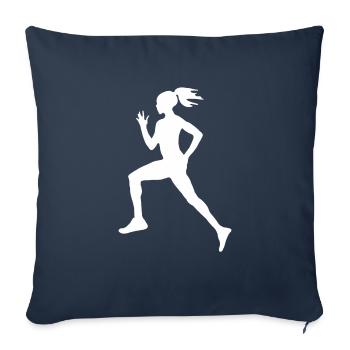 Jogger running fit jogging cardio training run - Sofa pillowcase 17,3'' x 17,3'' (45 x 45 cm) - navy - Front