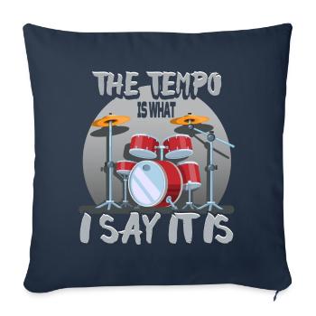 Drums Statement Drummer Drums disant cadeau - Housse de coussin décorative 45 x 45 cm - bleu marine - Devant