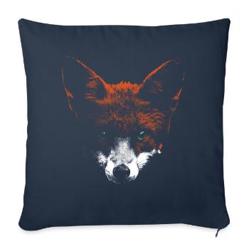 Fox head with white muzzle - Sofa pillowcase 17,3'' x 17,3'' (45 x 45 cm) - navy - Front