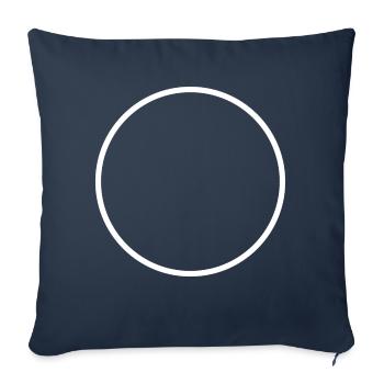 Cercle rond blanc - Housse de coussin décorative 45 x 45 cm - bleu marine - Devant