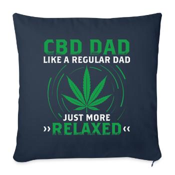 CBD papa | CBD Fleurs Cadeaux cannabis légal - Housse de coussin décorative 45 x 45 cm - bleu marine - Devant