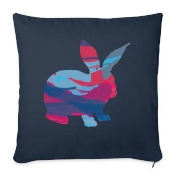 Rabbit Rabbit Rabbit - Sofa pillowcase 17,3'' x 17,3'' (45 x 45 cm) - navy - Front