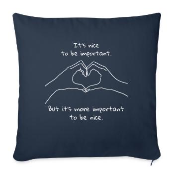 Be child heart love be friendly cool saying - Sofa pillowcase 17,3'' x 17,3'' (45 x 45 cm) - navy - Front