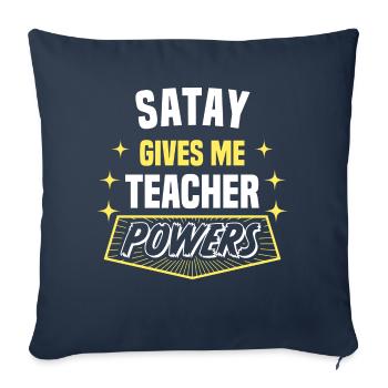 Satay me donne des pouvoirs de professeur drôle - Housse de coussin décorative 45 x 45 cm - bleu marine - Devant