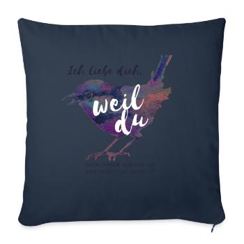 Sage jeden Tag ich liebe dich - Sofakissenbezug 45 x 45 cm - Navy - Vorne