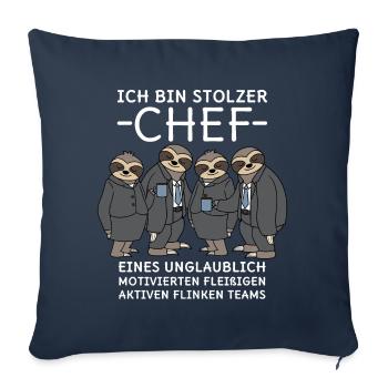 Unglaublich fleißiges Team Faultiere Stolzer Chef - Sofakissenbezug 45 x 45 cm - Navy - Vorne