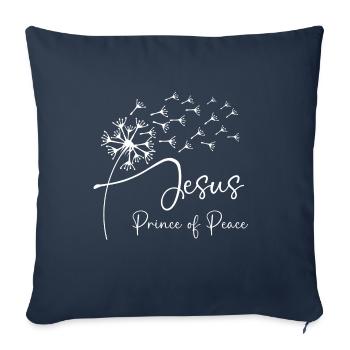 Jesus, Prince of Peace has a chic dandelion graphi - Sofa pillowcase 17,3'' x 17,3'' (45 x 45 cm) - navy - Front