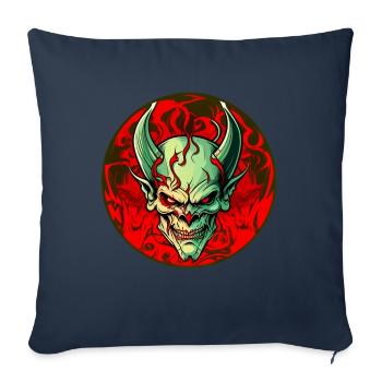 Nasty Demon Skull - Sofa pillowcase 17,3'' x 17,3'' (45 x 45 cm) - navy - Front