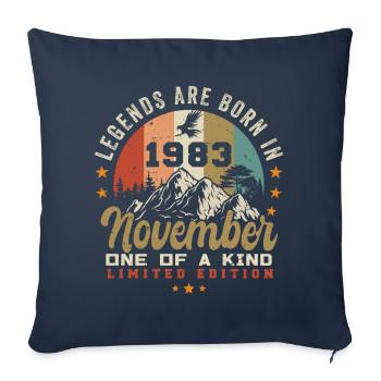 November 1983 Geburtstagsgeschenk - 1983 november - Sofakissenbezug 45 x 45 cm - Navy - Vorne