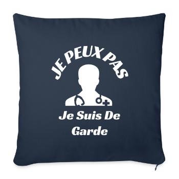 Ich kann nicht, ich bin auf Abruf - Sofakissenbezug 45 x 45 cm - Navy - Vorne