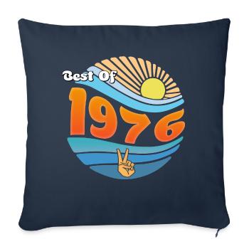 Fièrement né en 1976 – 49 ans de souvenirs - Housse de coussin décorative 45 x 45 cm - bleu marine - Devant