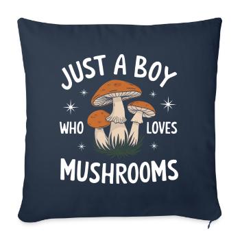 Champignons Champignons Champignon Champignon - Housse de coussin décorative 45 x 45 cm - bleu marine - Devant
