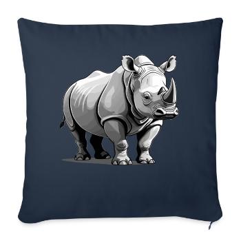 Nashorn Rhino - Animal Sticker - Sofa pillowcase 17,3'' x 17,3'' (45 x 45 cm) - navy - Front