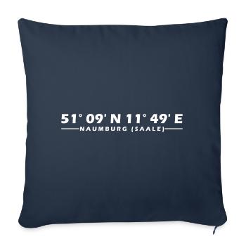 Naumburg (Saale) coordinates - Sofa pillowcase 17,3'' x 17,3'' (45 x 45 cm) - navy - Front