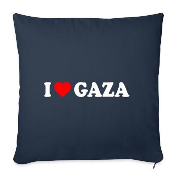 I love gaza - Housse de coussin décorative 45 x 45 cm - bleu marine - Devant