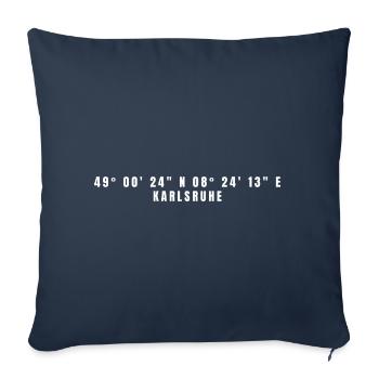 Coordonnées Karlsruhe Baden-Württemberg - Housse de coussin décorative 45 x 45 cm - bleu marine - Devant