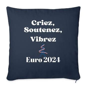 Criez soutenez vibrez - Housse de coussin décorative 45 x 45 cm - bleu marine - Devant