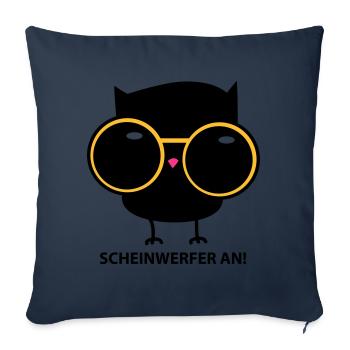 Eule mit Brille (b) - Sofakissenbezug 45 x 45 cm - Navy - Vorne