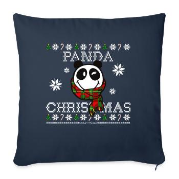 SmileyWorld Lächelnder Panda Weihnachten - Sofakissenbezug 45 x 45 cm - Navy - Vorne