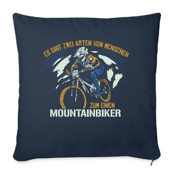 Mountainbiker und ? - Mountainbiker Mountainbike - Sofakissenbezug 45 x 45 cm - Navy - Vorne