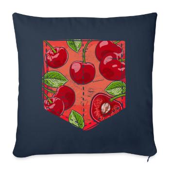 Summer Fruit Fruit Gift Chest Bag Cherry - Sofa pillowcase 17,3'' x 17,3'' (45 x 45 cm) - navy - Front